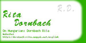 rita dornbach business card